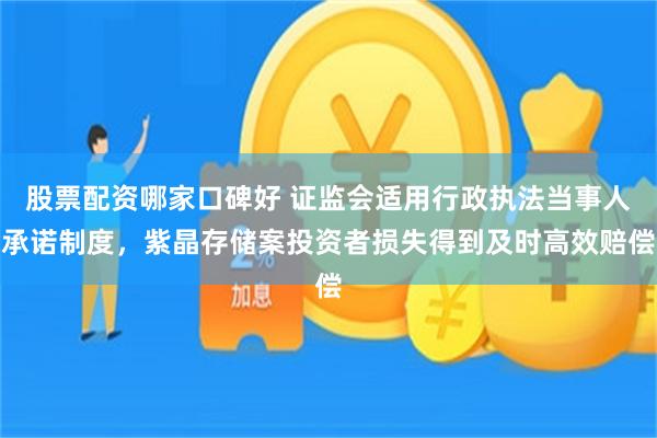 股票配资哪家口碑好 证监会适用行政执法当事人承诺制度，紫晶存储案投资者损失得到及时高效赔偿