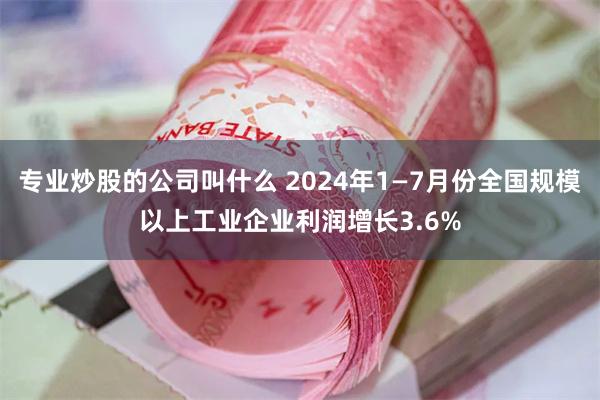 专业炒股的公司叫什么 2024年1—7月份全国规模以上工业企业利润增长3.6%