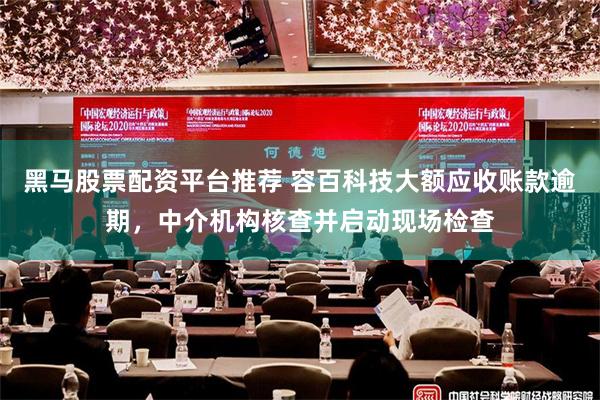 黑马股票配资平台推荐 容百科技大额应收账款逾期，中介机构核查并启动现场检查