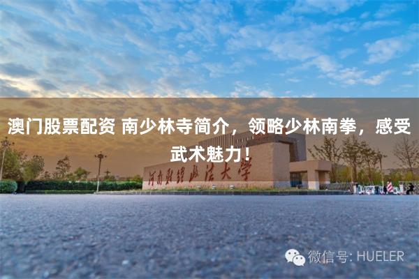 澳门股票配资 南少林寺简介，领略少林南拳，感受武术魅力！
