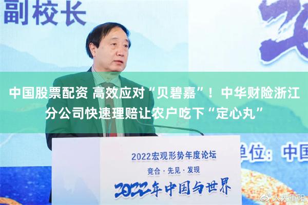 中国股票配资 高效应对“贝碧嘉”！中华财险浙江分公司快速理赔让农户吃下“定心丸”
