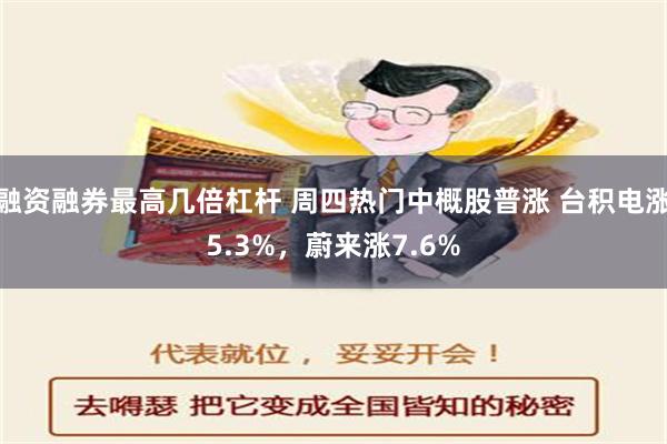 融资融券最高几倍杠杆 周四热门中概股普涨 台积电涨5.3%，蔚来涨7.6%