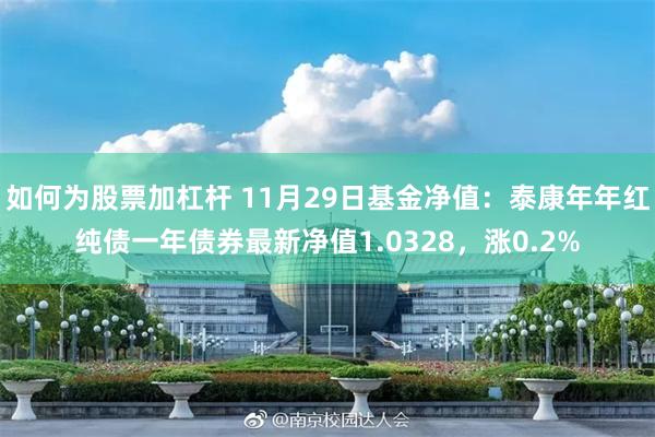如何为股票加杠杆 11月29日基金净值：泰康年年红纯债一年债券最新净值1.0328，涨0.2%