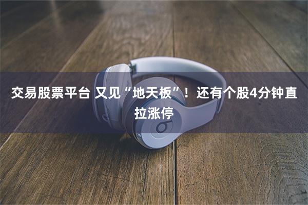 交易股票平台 又见“地天板”！还有个股4分钟直拉涨停