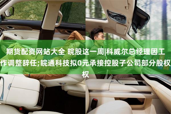 期货配资网站大全 皖股这一周|科威尔总经理因工作调整辞任;皖通科技拟0元承接控股子公司部分股权