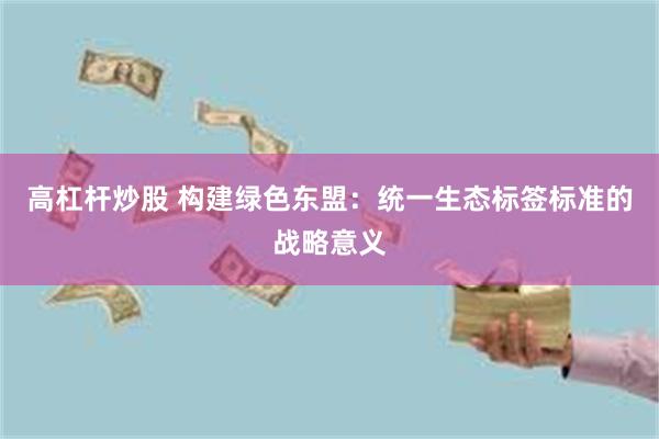 高杠杆炒股 构建绿色东盟：统一生态标签标准的战略意义
