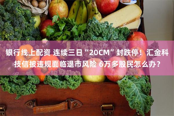 银行线上配资 连续三日“20CM”封跌停！汇金科技信披违规面临退市风险 6万多股民怎么办？