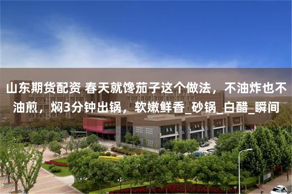 山东期货配资 春天就馋茄子这个做法，不油炸也不油煎，焖3分钟出锅，软嫩鲜香_砂锅_白醋_瞬间